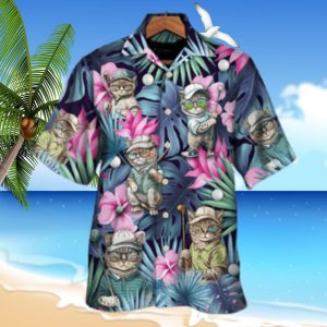 Cool Cat Playing Golf Kiss My Putt Tropical – Funny Hawaiian Shirts