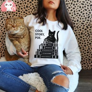 Cool Story Poe Cat Reading Tee, Short Story Edgar Allan Poe Shirt, Reading Book T Shirt, Reading T Shirt, Book Lover Tee, Reading Shirt