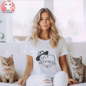 Cowboy Cat T Shirt, Meowdy Howdy Shirt, Cat Lover Gift Tee, Cute Cat Shirt