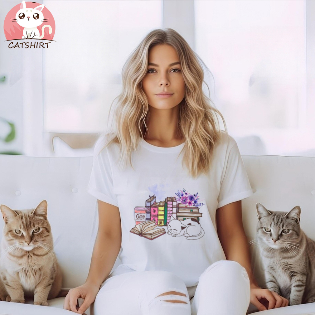 Cute Book Cat Sweatshirt, Cat Book Hoodie, Book Lover T shirt, Cat lover Crewneck, Reader Bookish Sweater, Floral Book Shirt