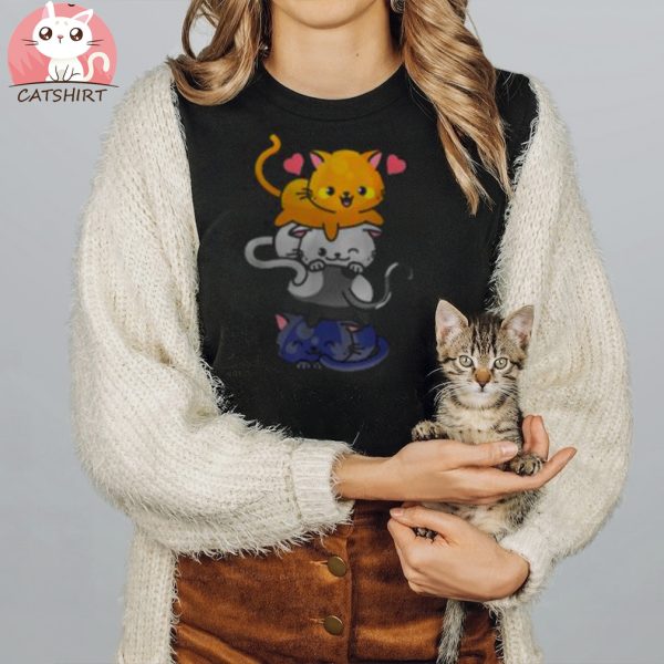 Cute Cat For Women Girls Kitty Pile Cats A Women's Shirt