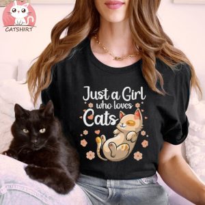 Cute Cat Lover Art For Girls Kids Kitty Lady Cat Owner Shirt