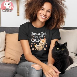 Cute Cat Lover Art For Girls Kids Kitty Lady Cat Owner Shirt