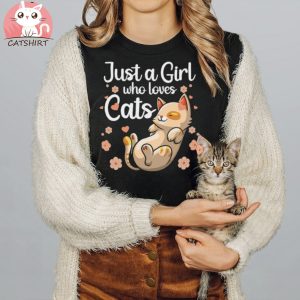 Cute Cat Lover Art For Girls Kids Kitty Lady Cat Owner Shirt