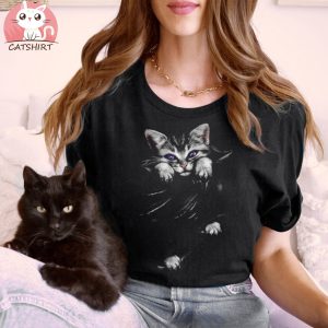 Cute Cat Scratch Round neck T Shirt