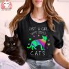 Cute Cat Tshirt, Cat T Shirt Girls, Womens Cat Tees, Cat T Shirt