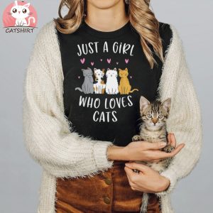 Just A Girl Who Loves Cats Cute Cat Lover T Shirt