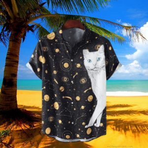 Fun Star & Cat Hawaiian Hawaii Shirt