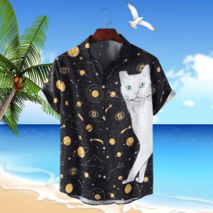 Fun Star & Cat Hawaiian Hawaii Shirt