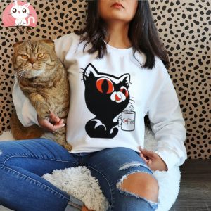 Funny Coffee Cat Lover T Shirt Long Sleeve T Shirt