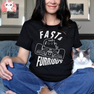 Funny Furrurious Car Driving Cat T shirt