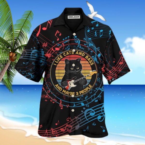 Guitar I Like Cats And Bass Hawaiian Shirt