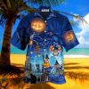 Halloween Night Cat Blue Hawaiian Shirt