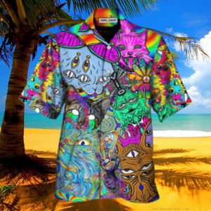 Hippie Cat Break My Mind Hawaiian Shirt