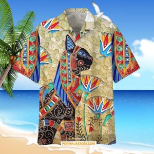 Hippie Egypt Cat Hot Casual For Men Women Hawaiian Shirt