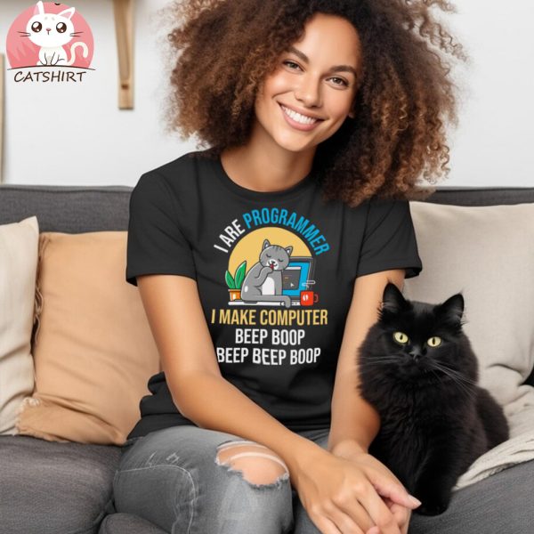 I Are Programmer I Make Computer Beep Funny Cute Cat T shirt