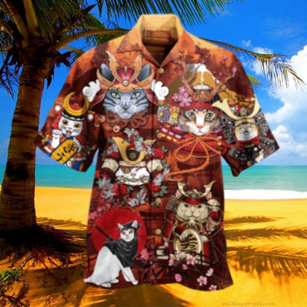 I Will Become A Samurai Cats Hawaiian Shirt