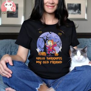 Joker Cat face hello darkness my old friend halloween shirt