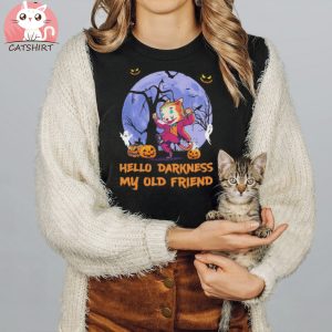 Joker Cat face hello darkness my old friend halloween shirt