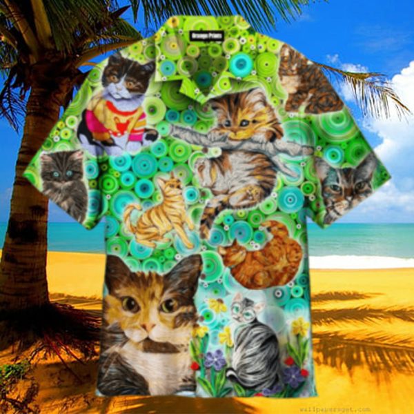 Colorful Cats Hawaiian Shirt For Men And Women Cat Hawaiian Shirt