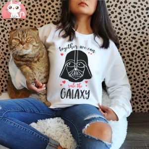 Junior's Star Wars Valentine's Day Vader Together Rule Galaxy Graphic Tee Shirt