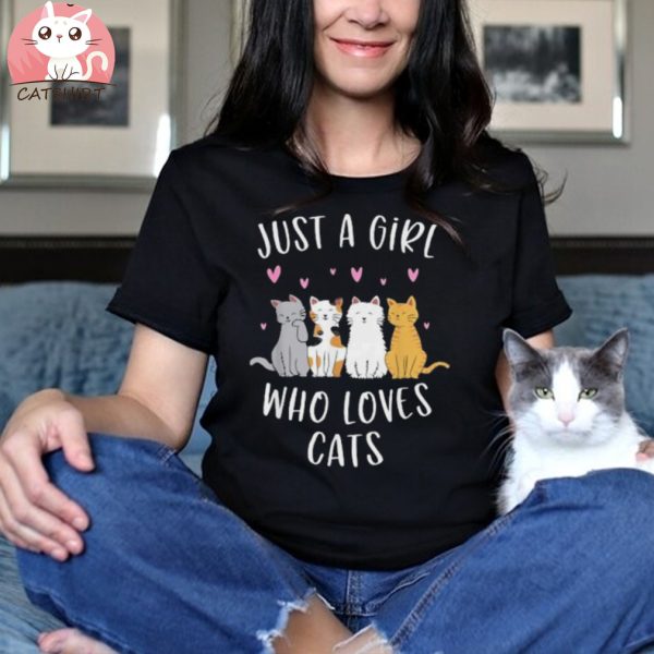 Just A Girl Who Loves Cats Cute Cat Lover T Shirt