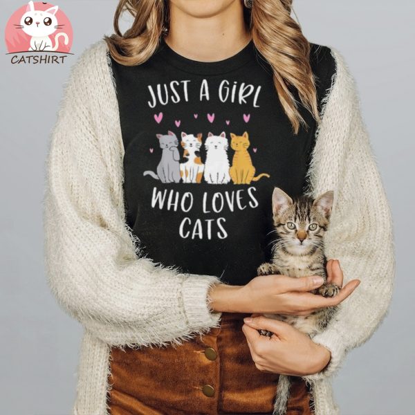 Just A Girl Who Loves Cats Cute Cat Lover T Shirt