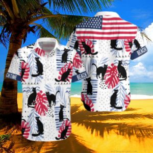 Black Cat Beach Time Hawaiian Shirt