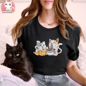 Kawaii Neko Ramen Anime Cats Noodles T Shirt