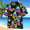 LGBT Cat Pride Love Is Love Month Black Hawaiian Shirt