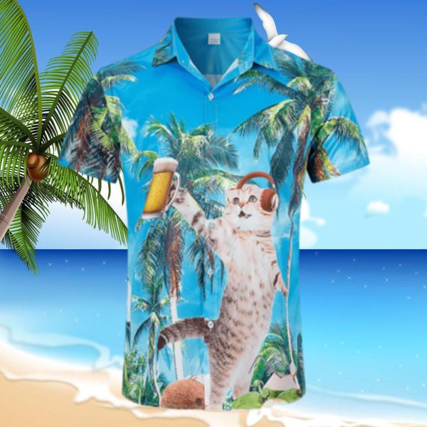 Mens Funny Hawaiian Shirts 3D Graphic Button Down Short Sleeve Tropical Holiday Beach Hawaii Aloha Shirt