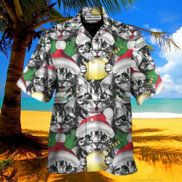 Meowy Christmas Xmas Cat Lover Hawaiian Shirt