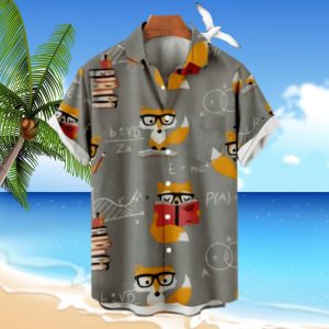 OBOSOE Men's Cute Cat Hawaiian Shirts Button Down Casual StylishLapel Print Hawaii Shirts