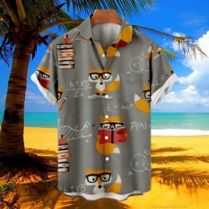 OBOSOE Men's Cute Cat Hawaiian Shirts Button Down Casual StylishLapel Print Hawaii Shirts