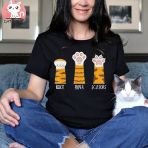 Official Rock Paper Scissors Hand Game Cute Paw Cat Lovers Classic Shirt