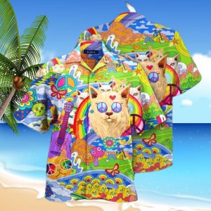 Amazing Hippie Cat Hawaiian Shirt