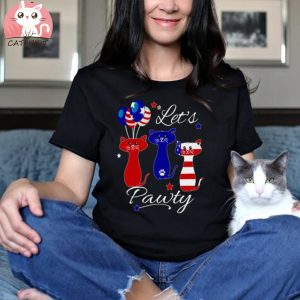 Party Cats American Flag Let's Pawty Funny Gift