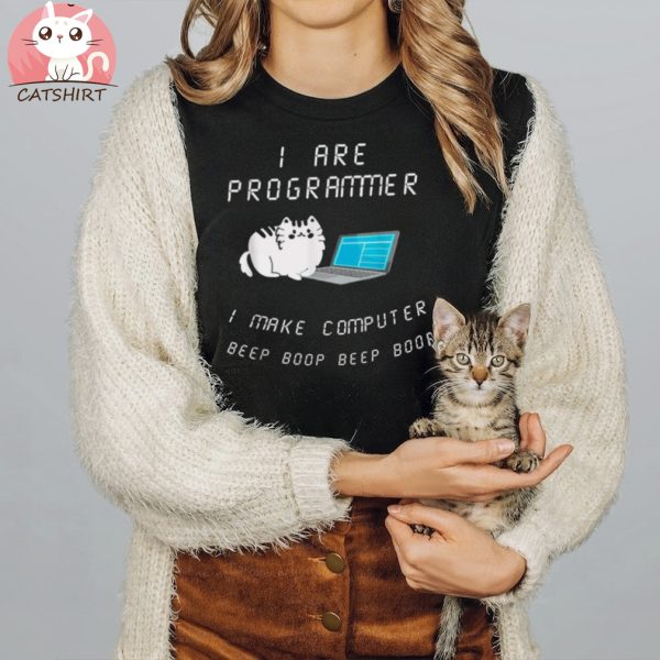 Programmer I make computer beep boop developer fat cat Shirt