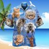 Cat Dad Life Is Purrrrfect Unisex Short Sleeve Shirt Ocean Tropical Shirts Tropical Shirts For Men Funny Hawaiian Shirts