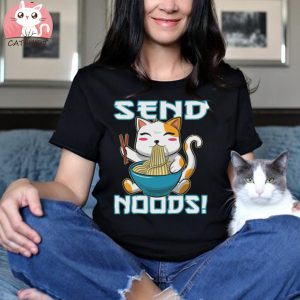 Ramen Cat Shirt Kawaii Anime Send Noods Ramen Noodle Langarmshirt Shirt