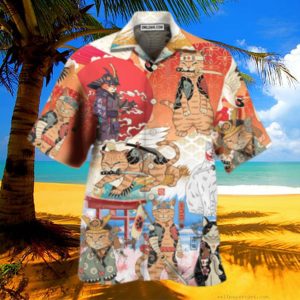 Samurai Cat Art Japanese – Funny Hawaiian Shirt