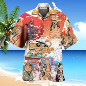 Samurai Cat Art Japanese – Funny Hawaiian Shirt