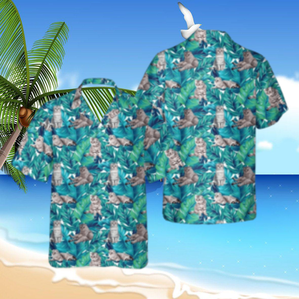 Scottish Fold Cat for Men, Women, Cat Aloha Shirt Summer Hawaiian Shirt