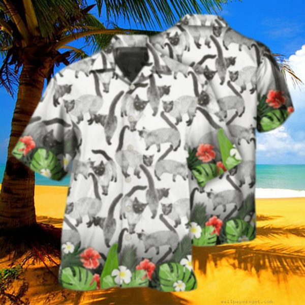 Siamese Cat Lovely Hawaiian Shirt, Siamese Lover Hawaiian Shirt