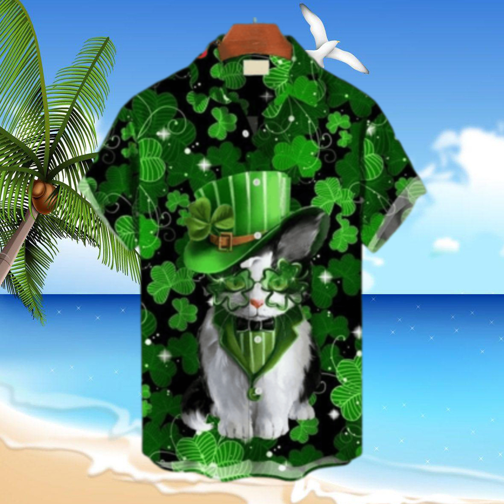 St. Patrick’s Day Cat Print Hawaiian Shirt