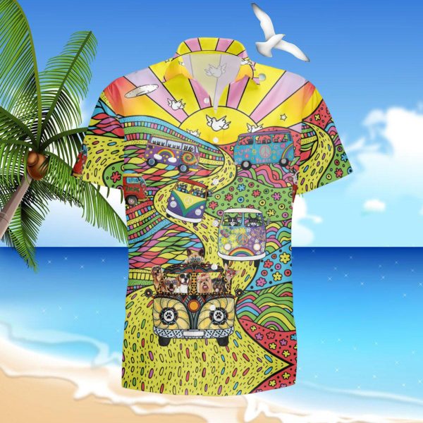 Stay Trippy Little Hippie Cats Dogs Trending Hawaiian Shirt