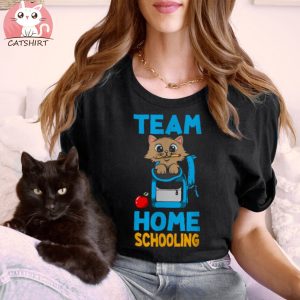 Team Home Schooling Student Cat Pet School gift T shirt