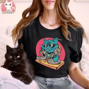 Techno DJ Party Cat Shirt