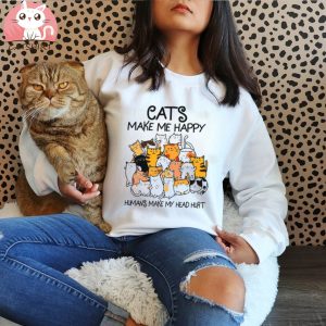 The Cats Make Me Happy Humans Make My Head Hurt Shirt