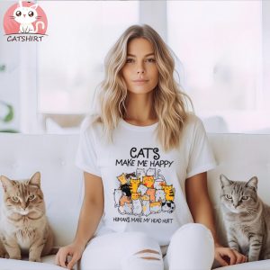 The Cats Make Me Happy Humans Make My Head Hurt Shirt